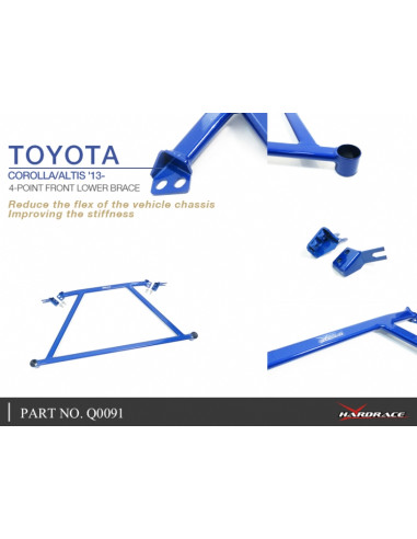 Barra Rinforzo a 4 punti inferiore anteriore Hardrace Toyota Corolla E170