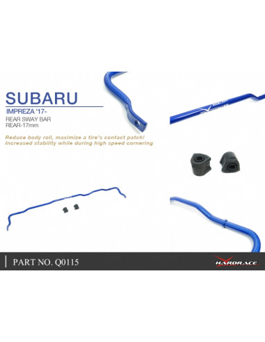 Barra stabilizzatrice posteriore Hardrace Subaru Impreza GT/GK