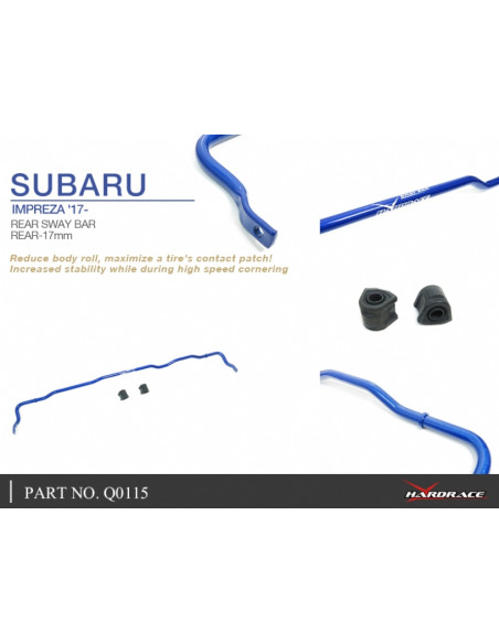 Barra stabilizzatrice posteriore Hardrace Subaru Impreza GT/GK