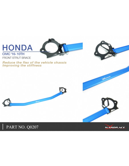 Barra Duomi anteriore Hardrace Honda Civic MK10