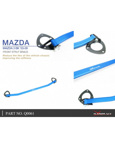 Barra Duomi Anteriore Hardrace Mazda 3 MK1 BK