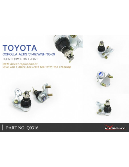 Giunto Sferico Inferiore Anteriore Hardrace Toyota Corolla E120