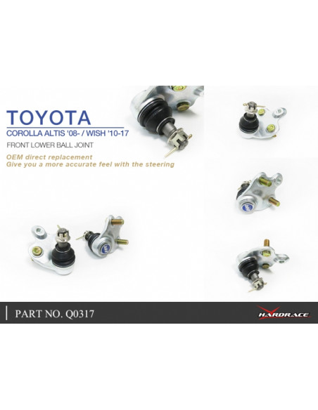 Giunto Sferico Inferiore Anteriore Hardrace Toyota Celica T230 MK7 Lexus CT A10