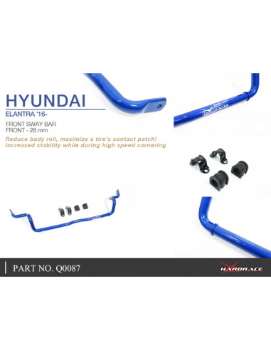 Barra stabilizzatrice anteriore Hardrace Hyundai I30 + Fastback Veloster