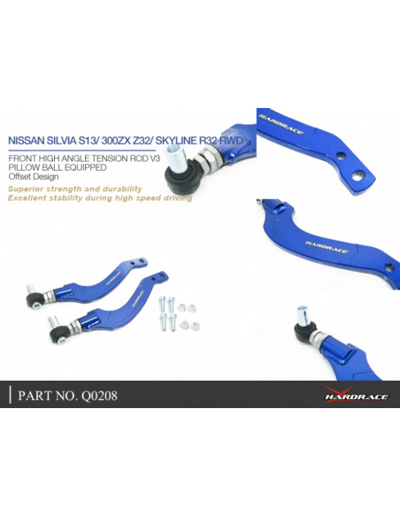 Tirante di Trazione Anteriore ad Alto Angolo Hardrace Nissan 300ZX Z32 Silvia S13 Skyline R32