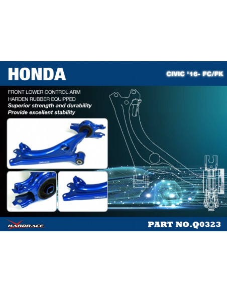 Braccio inferiore anteriore Hardrace Honda Civic MK10