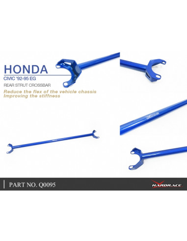 Barra Duomi Posteriore Trasverzale Hardrace Honda Civic MK5 MK6 + Type R Integra MK3 + Type R