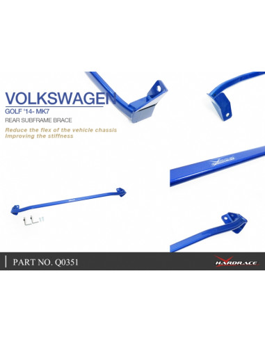 Barra Duomi Posteriore Hardrace Volkswagen Golf MK7 + GTE/GTD/GTI/R