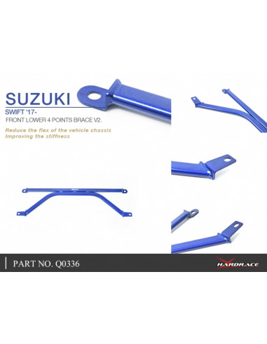Barra Rinforzo a 4 Punti Inferiore Anteriore Hardrace Suzuki Swift MK3 ZC33