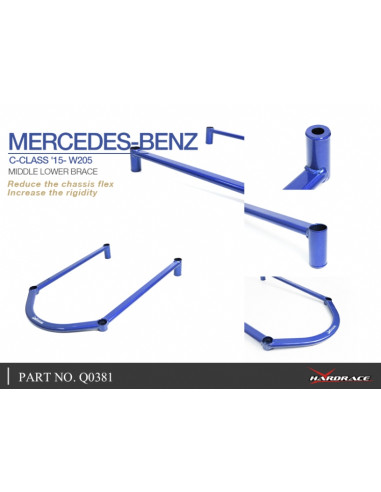 Barra di Rinforzo Centrale inferiore Hardrace Mercedes Classe C W205 + AMG C43/C63