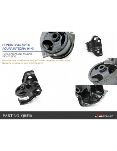 Supporto motore lato destro Hardrace Honda Civic MK5 Integra MK3 + Type R