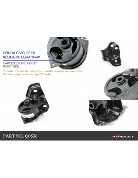 Supporto motore lato destro Hardrace Honda Civic MK5 Integra MK3 + Type R