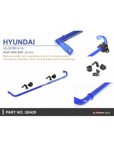 Barra stabilizzatrice posteriore Hardrace Hyundai i30 + N/Fastback Veloster + N