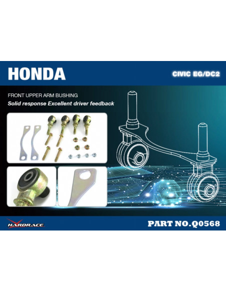 Boccola Braccio Superiore Anteriore Offset Hardrace Honda Civic MK5/MK6 Del Sol CR-X Integra MK3 + Type R