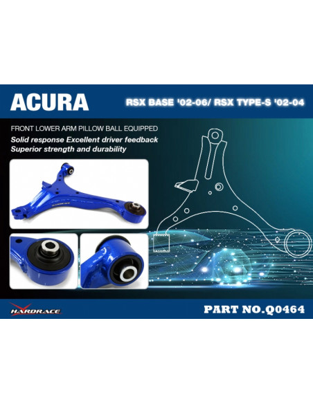 Braccio inferiore anteriore Hardrace Honda Civic MK7 +Type R Integra MK4 Type R