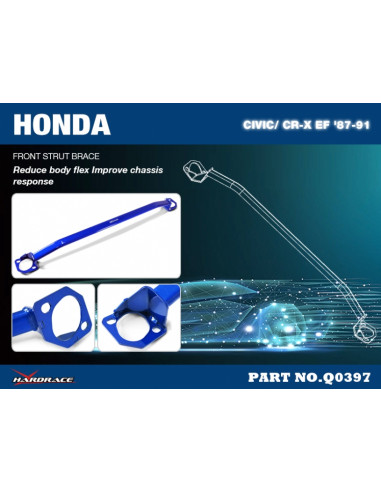 Barra Duomi Anteriore Hardrace Honda Civic MK4 Civic CRX MK2