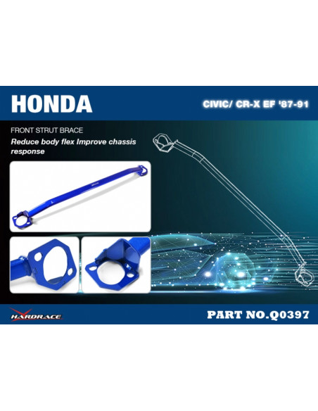 Barra Duomi Anteriore Hardrace Honda Civic MK4 Civic CRX MK2