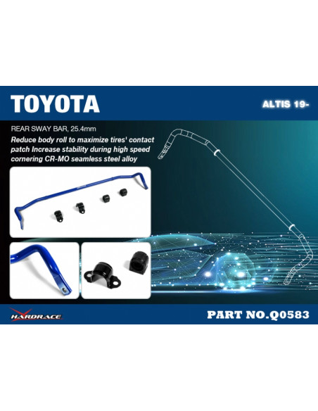 Barra stabilizzatrice posteriore Hardrace Toyota Corolla E210