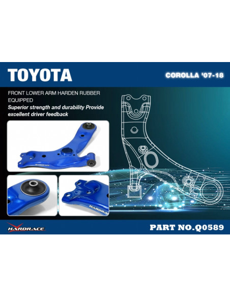 Braccio Inferiore Anteriore Hardrace Toyota Corolla E150 E170 Lexus CT MK1 A10