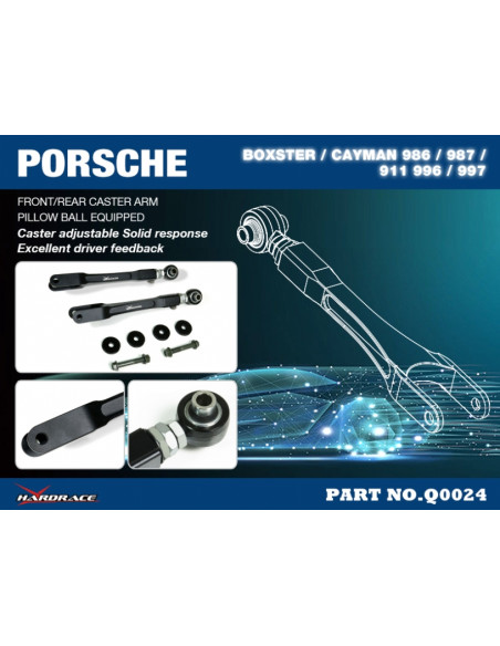 Braccio Caster Regolabile Hardrace Porsche 911 996 +GT2 997 +GT2/GT3/RS Boxster 986/987 +RS Cayman 987 +S Sport