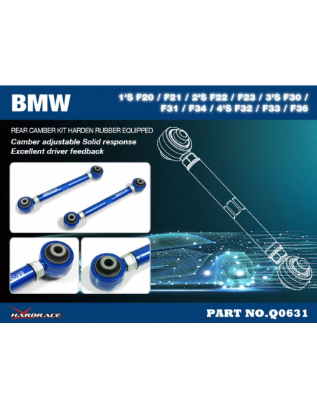 Kit camber posteriore Hardrace BMW Serie 1 F20 F21 Serie 2 F22 F23 Serie 3 F30 F31 F34 Serie 4 F32 F33 F36
