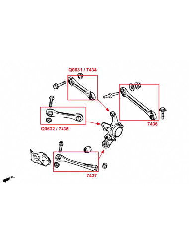 Kit camber posteriore Hardrace BMW Serie 1 F20 F21 Serie 2 F22 F23 Serie 3 F30 F31 F34 Serie 4 F32 F33 F36