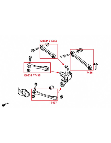 Braccio anteriore superiore posteriore BMW Serie 1 F20 F21 Serie 2 F22 F23 Serie 3 F30 F31 F34 Serie 4 F32 F33 F36