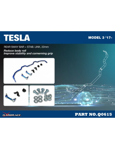 Barra stabilizzatrice posteriore Hardrace Tesla Model 3 5YJ3