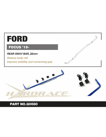 Barra stabilizzatrice posteriore Hardrace Ford Focus MK4 C519 + ST
