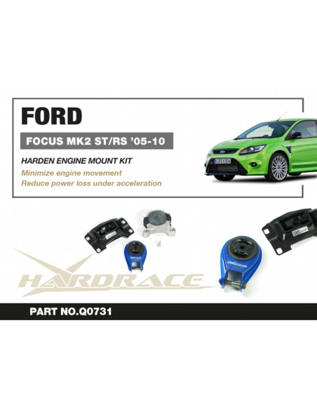 Kit Supporto motore rinforzato Hardrace Ford Focus MK2 + ST/RS