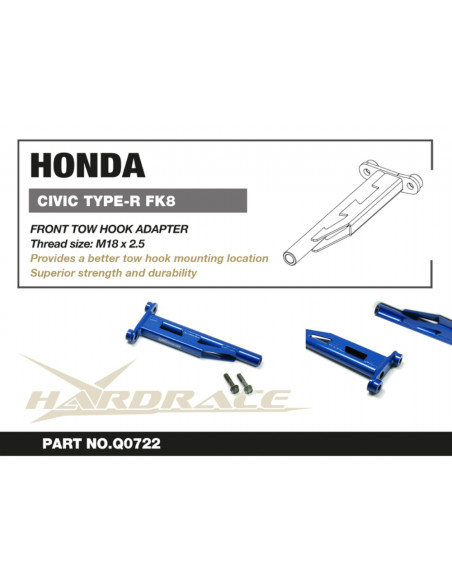 Adattatore Gancio Traino Anteriore Hardrace Honda Civic MK10 Type R