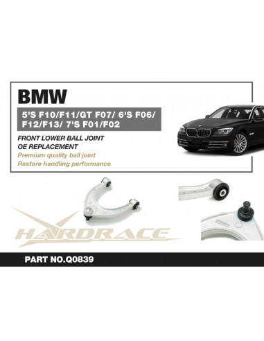 Braccio superiore anteriore Hardrace BMW Serie 5 F07 F10 F11 Serie 6 F06 F12 F13 + M6 Serie 7 F01 F02
