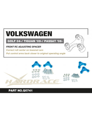 Distanziale Correzione Geometria Hardrace Audi A3/S3/RS3 8P/8V VW Golf MK5/MK6/MK7 + GTE/GTD/GTI/R Scirocco MK3 + R