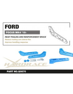 Barra di Rinforzo Braccio Longitudinale Posteriore Hardrace Ford Focus MK4 C519 + ST 2
