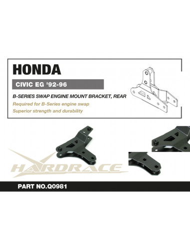 Supporto motore posteriore Hardrace Honda Civic MK5 MK6 Del Sol CR-X Integra MK3 + Type R