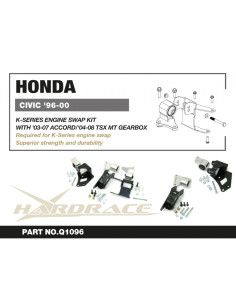 Kit supporti motore swap Serie K Hardrace Honda Civic MK6 + Type R 2