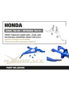 Braccio inferiore ant.+bielletta barra stab. Hardrace Honda Civic MK5/MK6 Del Sol CR-X Integra MK3 + Type R 2