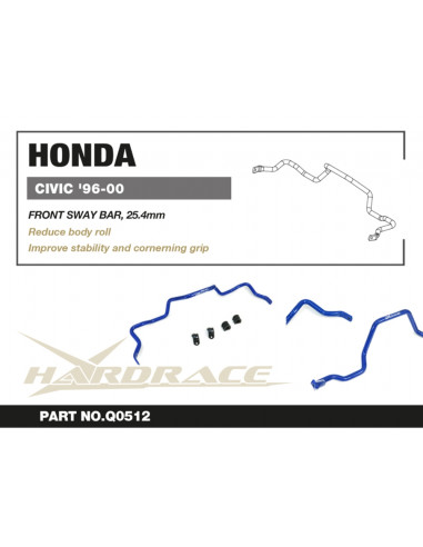 Barra stabilizzatrice anteriore Hardrace Honda Civic MK6 + Type R