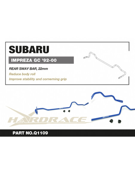 Barra stabilizzatrice posteriore Hardrace Subaru Impreza GC/GF + WRX STi GC