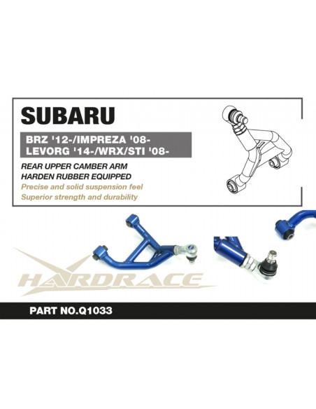 Braccio posteriore regolazione camber Hardrace Subaru BRZ ZC6/ZD8 Impreza GE/GR/GP/GJ +STi WRX STi VA/VB Toyota GT86 GR86