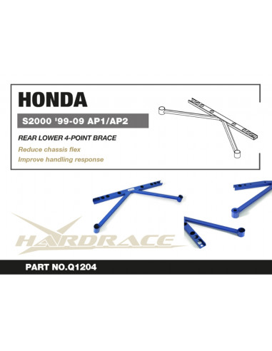 Barra di rinforzo posteriore inferiore a 4 punti Hardrace Honda S2000