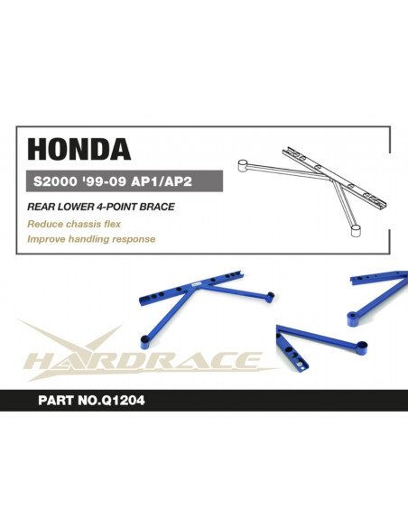 Barra di rinforzo posteriore inferiore a 4 punti Hardrace Honda S2000