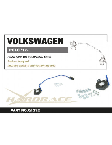 Barra stabilizzatrice posteriore Hardrace Audi A1 GB Volkswagen Polo MK6 AW Skoda Fabia MK3 PJ3