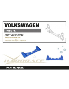 Barra di rinforzo anteriore inferiore Hardrace Volkswagen Polo MK6 AW 2