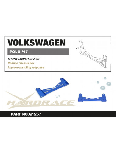 Barra di rinforzo anteriore inferiore Hardrace Volkswagen Polo MK6 AW