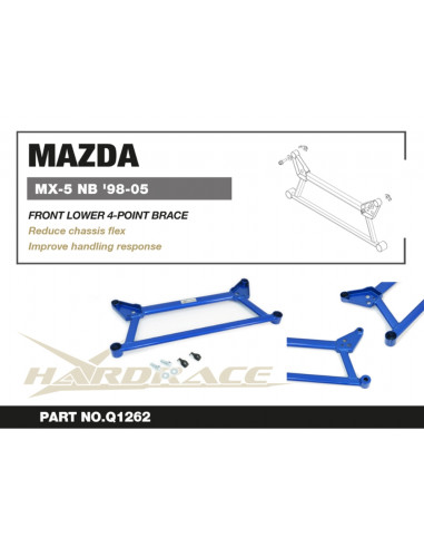 Barra di rinforzo anteriore inferiore a 4 punti Hardrace Mazda MX-5 NB