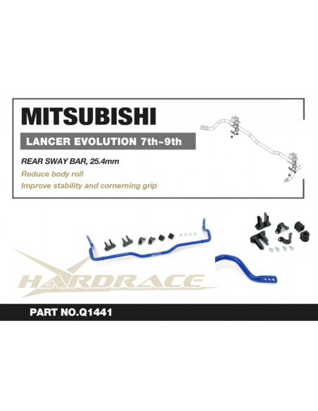 Barra stabilizzatrice posteriore Hardrace Mitsubishi Lancer Evo VII VIII IX