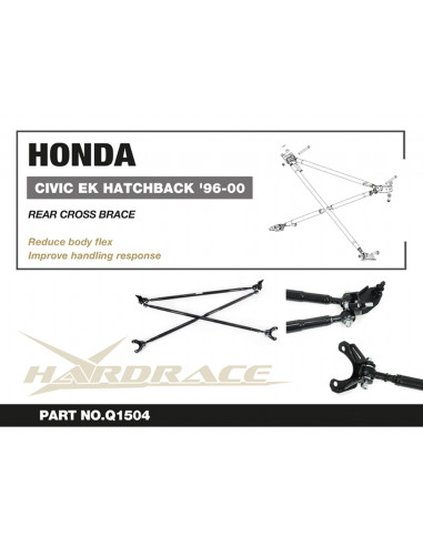 Barra trasversale posteriore Hardrace Honda Civic MK6 + Type R