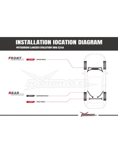Barra Duomi Posteriore Hardrace Mitsubishi Lancer Evo X