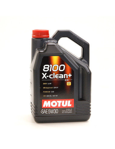 Olio motore Motul X-Clean+ - 5W30 8100 (BMW LL-04, Porsche C30, Mercedes 229.51, VW 504 507) 5L